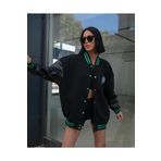AHTAPOTMODA Erkek Kadın Oversize Kolej Ceket Kollar Deri