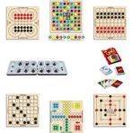 Ahtek Ahşap Oyun Seti 8li Surakarta + Mangala + 9 Taş + Dama + Atla Topla + Kızma Birader + Reversi + Uno