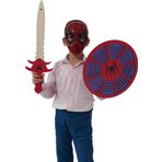 Ahtek Ahşap Oyuncak Seti 3’lü Spider-Man Örümcek Adam Kalkanı Kılıcı ve Maskesi