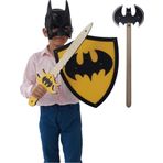 Ahtek Ahşap Oyuncak Seti 4’lü, Batman Kalkanı, Kılıcı, Baltası ve Maskesi, Üçgen