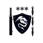 Ahtek Ahşap Samuray Seti 4 Lü, Kalkan +Katana Kılıcı +Ninja Yıldızı Kohga +Fırlatma Bıçağı Kunai Siyah