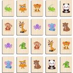 Ahtek Ahşap Yapboz Zeka Kartları Eşleştirme Oyunu Hafıza Kartı Puzzle (sevimli Vahşi Hayvanlar)