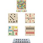 Ahtek Ahşap Zeka Oyun Seti 6 Lı, Mangala + 9 Taş + Dama + Atla Topla + Kızma Birader ve Reversi