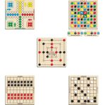 Ahtek Ahşap Zeka ve Strateji Oyun Seti 5 Li, 9 Taş + Dama + Atla Topla + Kızma Birader ve Reverse (Reversi) oyunu