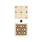 Ahtek ETİCSET204 Ahşap Tic-Tac-Toe ve 3 Taş Akıl Zeka Strateji ve Beceri Oyunları Seti