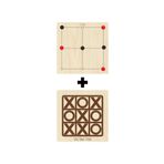 Ahtek ETİCSET204 Ahşap Tic-Tac-Toe ve 3 Taş Akıl Zeka Strateji ve Beceri Oyunları Seti
