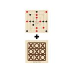 Ahtek ETİCSET208 Ahşap Tic-Tac-Toe ve 9 Taş Akıl Zeka Strateji ve Beceri Oyunları Seti