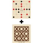 Ahtek ETİCSET208 Ahşap Tic-Tac-Toe ve 9 Taş Akıl Zeka Strateji ve Beceri Oyunları Seti
