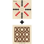 Ahtek ETİCSET211 Ahşap Tic-Tac-Toe ve Bihar Akıl Zeka Strateji ve Beceri Oyunları Seti