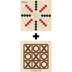 Ahtek ETİCSET211 Ahşap Tic-Tac-Toe ve Bihar Akıl Zeka Strateji ve Beceri Oyunları Seti