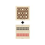 Ahtek ETİCSET214 Ahşap Dama ve Tic-Tac-Toe Akıl Zeka Strateji ve Beceri Oyunları Seti