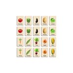 Ahtek ETİCSET360 Ahşap Sebzeler Yapboz Zeka Kartları Eşleştirme Oyunu Hafıza Kartı Puzzle