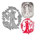 AHTOLS Düğün Gelin Damat Lover Kesme Kalıpları, Aşk Çiçek Bırakma Dantel Kalıp Kesim Metal Kabartma Şablonlar Şablon Kalıp Kart, Koleksiyon Defteri ve Kendin Yap El İşi Albümü Kağıt Kart Dekoru için