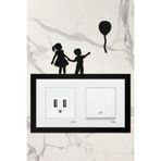 Ahwall Ahşap Ikili Priz Çerçevesi Çocuk Temalı