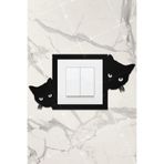 Ahwall Ahşap Priz Çerçevesi Kedi Temalı, 21 x 11