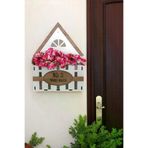 AHWALL AHWKP000X Ahşap Dekoratif Kişiye Özel, Saksı Alanlı, Yapay Çiçekli Özel Üretim Kapı Numarası