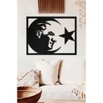 Ahwall Atatürk Ve Ay Yıldız Temalı Dekoratif Ahşap Tablo