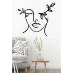 AHWALL AW00011 Çiçek Ve Kadın Figürlü Dekoratif Ahşap Tablo