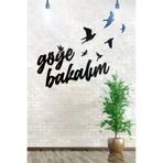 AHWALL AW00079 Göğe Bakalım Yazılı Dekoratif Ahşap Tablo