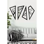 AHWALL AW00092 Ağaç Ve Dalları Figürlü 4 Parça Dekoratif Ahşap Tablo