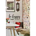 AHWALL AW00205 Be Happy Yazılı Dekoratif Ahşap Tablo