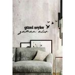 AHWALL AW00245 Güzel Şeyler Zaman Alır Yazılı Dekoratif Ahşap Tablo