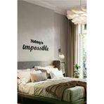 AHWALL AW00251 Nothing Is Impossible Yazılı Dekoratif Ahşap Tablo