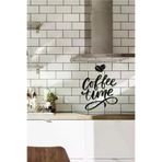 AHWALL AW00254 Coffee Time Yazılı Dekoratif Ahşap Tablo