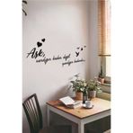 AHWALL AW00272 Aşk Sandığın Kadar Değil Yandığın Kadardır Yazılı Dekoratif Ahşap Tablo