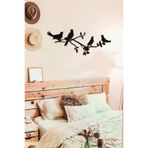 AHWALL AW00282 Dallardaki Kuşlar Motifli Dekoratif Ahşap Tablo