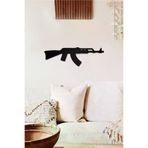 AHWALL AW00375 Ak47 Temalı Dekoratif Ahşap Tablo