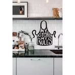 AHWALL AW00382 My Kitchen My Rules Temalı Dekoratif Ahşap Tablo