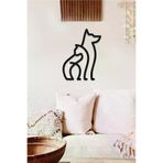 AHWALL AW00405 Kedi Ve Köpek Temalı Dekoratif Ahşap Tablo