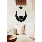 AHWALL AW00445 Çift Başlı Kartal Ve Türk Temalı Dekoratif Ahşap Tablo