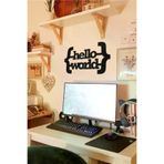 AHWALL AW00628 Hello World Yazılı Dekoratif Ahşap Tablo