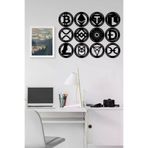 AHWALL AW0SET05 12'li Kripto Para Seti Ahşap Tablo (Btc, Eth, Usdt, Neo, Xrp, Bnb, Ada, Doge, Ltc, Ftm, Chz, Hot)