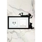 AHWALL AW80102 Ahşap Ikili Priz Çerçevesi Çocuk & Köpek Temalı