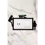 AHWALL AW80104 Ahşap Ikili Priz Çerçevesi Wc, Tuvalet Temalı