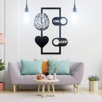 Ahwall Beyin & Kalp, On/Off Figürlü Dekoratif Ahşap Tablo