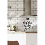 Ahwall Coffee Time Yazılı Dekoratif Ahşap Tablo