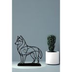 Ahwall Geometrik Serisi Premium Husky Köpek Dekoratif Biblo & Figür Masaüstü Stantlı
