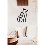 Ahwall Kedi Ve Köpek Temalı Dekoratif Ahşap Tablo, 30 x 40