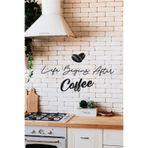 Ahwall Life Begins After Coffee Yazılı Dekoratif Ahşap Tablo