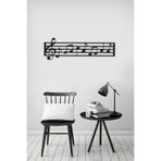 Ahwall Müzik Notaları Ahşap Duvar Dekor Tablo