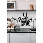 Ahwall My Kitchen My Rules Temalı Dekoratif Ahşap Tablo, 37 x 40