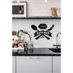 Ahwall My Kitchen My Rules Temalı Dekoratif Ahşap Tablo, 40 x 26