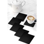Ahwall Siyah Ahşap Bardak Altlığı 6'lı Set