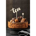 Ahwall Ten Yazılı Ahşap Pasta Süsü Yıldız Süs Hediyeli Topper