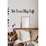 Ahwall We Love This Live Yazılı Dekoratif Ahşap Tablo - 50 x 70 cm - Renkli