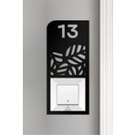 AHWART Ahşap Daire Kapı Numarası, Çiçek Desenli Dekoratif Zil Priz Çerçevesi No:13